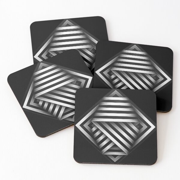 Item preview, folded black and white shapes geometric painting Omar rayo op art lines stripes designed and sold by mariaa999.