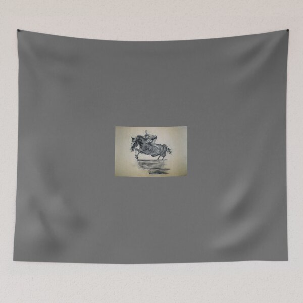 Item preview, Racing horse with a girl. Gray charcoal  designed and sold by ElenaGalaxyArt.