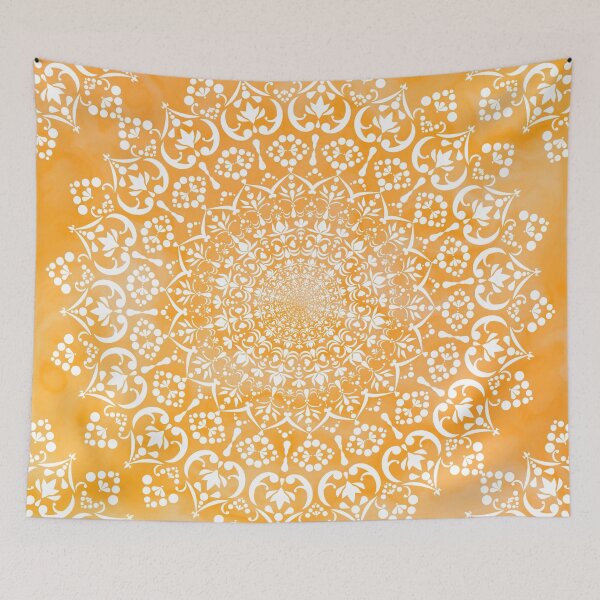 Item preview, Mandala marbled orange white designed and sold by ChrissiCreation.