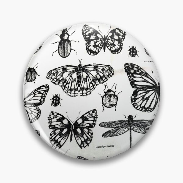 Item preview, Black and white insect pattern butterflies and other bugs designed and sold by conceptDVS.