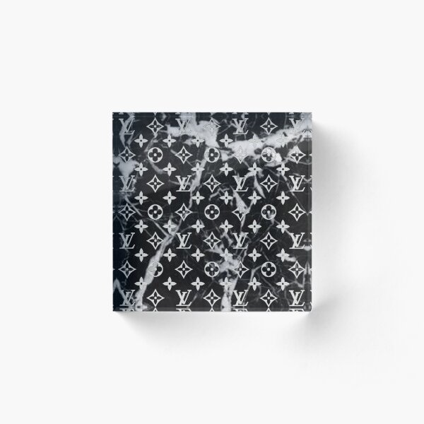 Louis V Black & white marble Acrylic Block