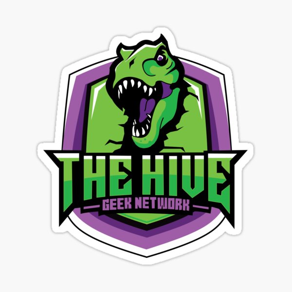 The Hive Geek Network Green Dino Logo Sticker