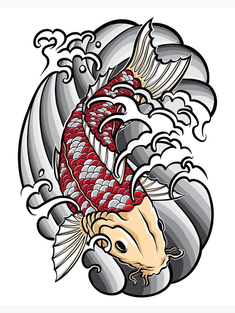 Japanese Koi Fish Tattoo Art Art Board Print for Sale by JTS