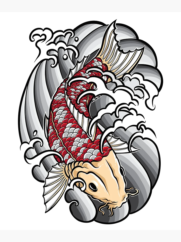 Koi fish tattoo Poster for Sale by attracdionz