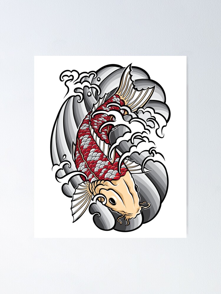 Japanese Koi Fish Tattoo Art Poster for Sale by JTS STORE