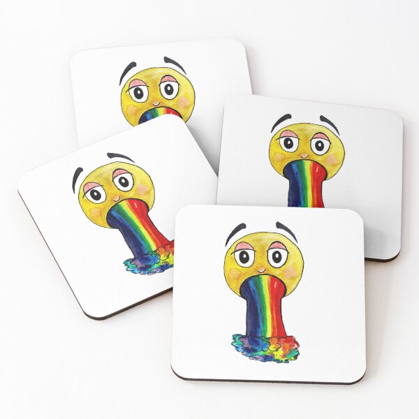 Item preview, Cute rainbow vomiting emoji designed and sold by Blissful Brushes.