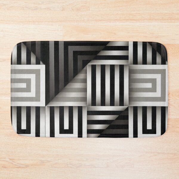 Item preview, folded black and white shapes geometric painting Omar rayo op art lines stripes designed and sold by mariaa999.