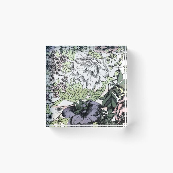 Item preview, Tropical jungle green foliage flower pattern blue and green summer Hawaii leaves floralart designed and sold by conceptDVS.