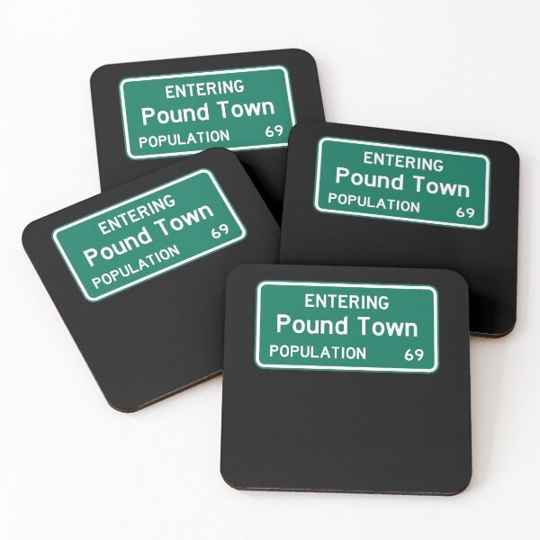 Item preview, Entering Pound Town, Population: 69 Traffic Sign designed and sold by poopfactory.