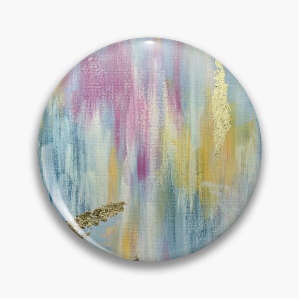 Item preview, Cuadro abstracto azul denim, rosa magenta, amarillo azafrán designed and sold by Brushedinbold.