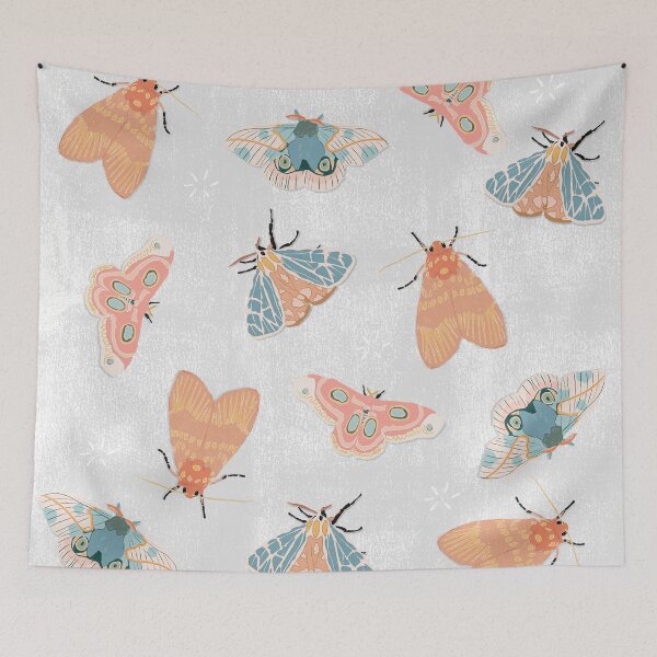 Item preview, Moth Pattern - Pastel - White designed and sold by hellocando.