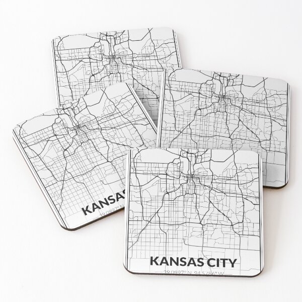 Item preview, Kansas City Black & White Map designed and sold by kelbyredux.