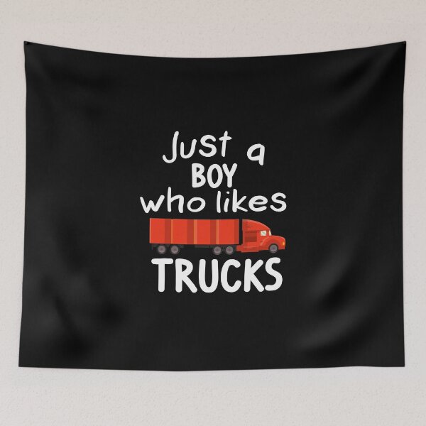Item preview, Just a boy who likes trucks - lorry driver fan designed and sold by lsvds.