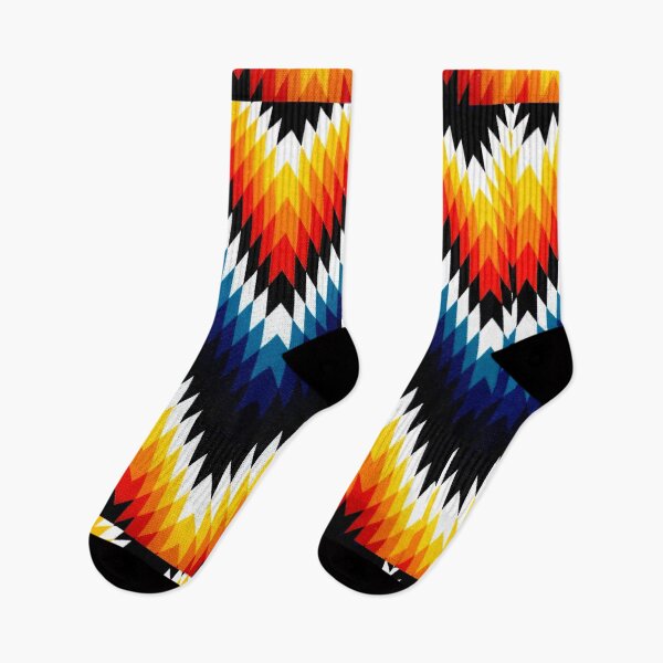Item preview, Geometric rainbow lightning design Aztec fire theme pattern art designed and sold by conceptDVS.
