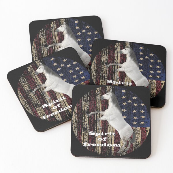 Item preview, Spirit Of Freedom Horse In Front Of US Flag designed and sold by DELMEO.