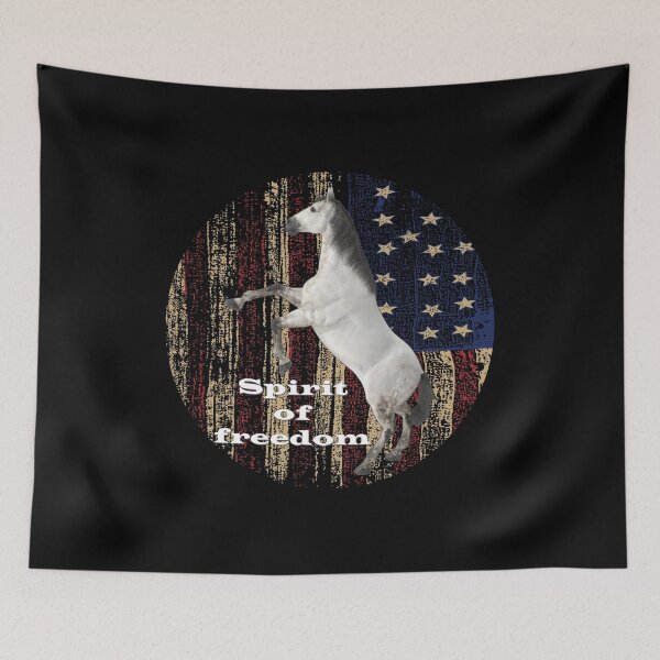 Item preview, Spirit Of Freedom Horse In Front Of US Flag designed and sold by DELMEO.