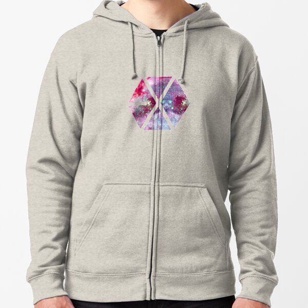 Exo galaxy logo Zipped Hoodie