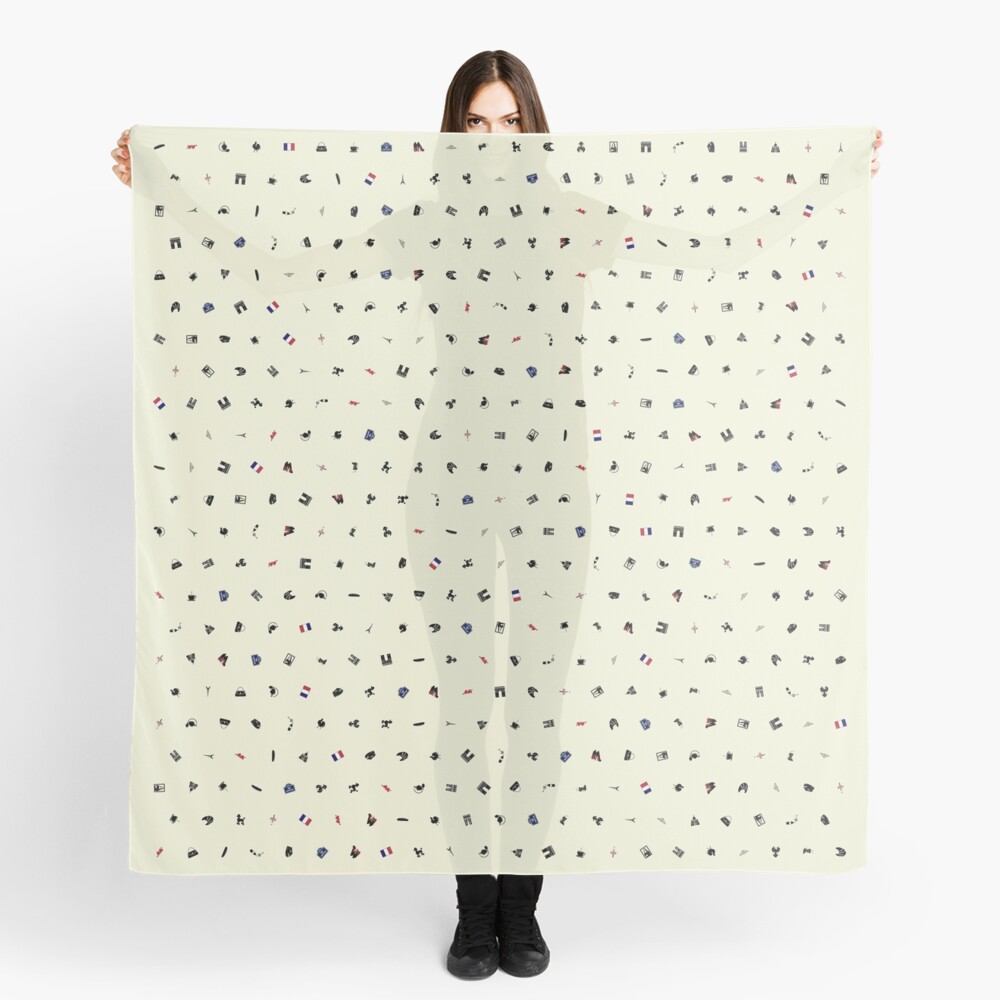 Symbols of France (Beige) Scarf