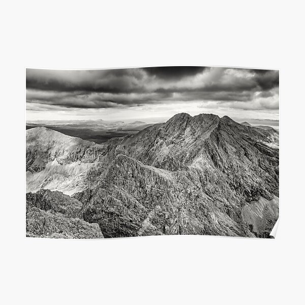Looking north along the Black Cuillin ridge. Poster