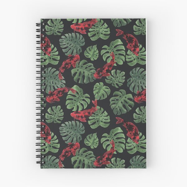 Item preview, Monstera and koi fish pattern, dark background designed and sold by adrstefanska.