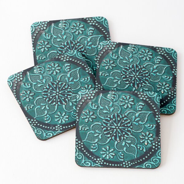 Item preview, Persian Asian Architecture Blue Pattern ornament glass art designed and sold by conceptDVS.