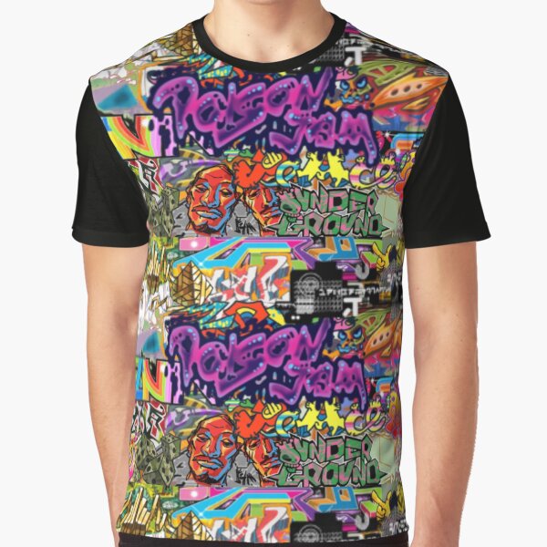 Vista previa del artículo con la obra «Collage de etiquetas de graffiti de Jet Set Radio Future (JSRF)», diseñado y vendido por everything4eva.