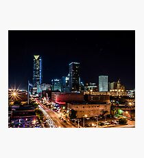 Downtown Oklahoma City at Night Photographic Print