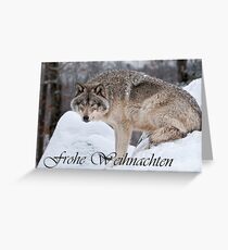 Timber Wolf Christmas Card German 10 Greeting Card