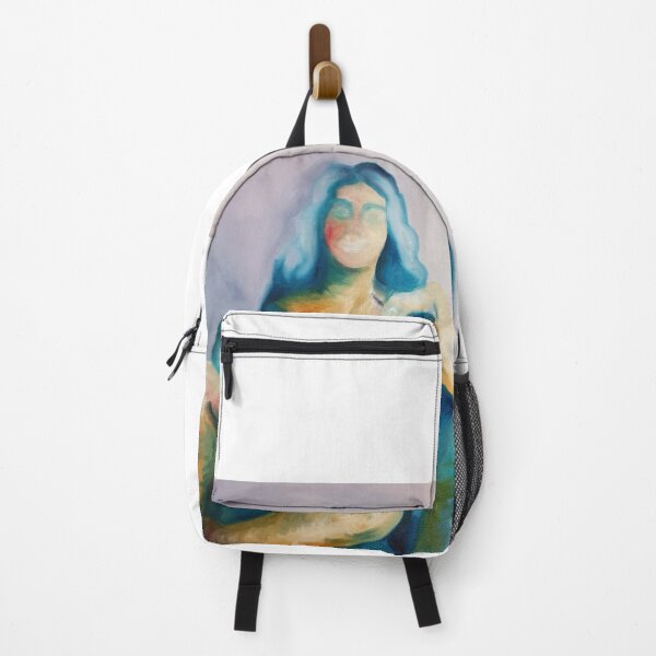 Item preview, Woman in blue on a chair with a purple background designed and sold by EnchantedSoul.