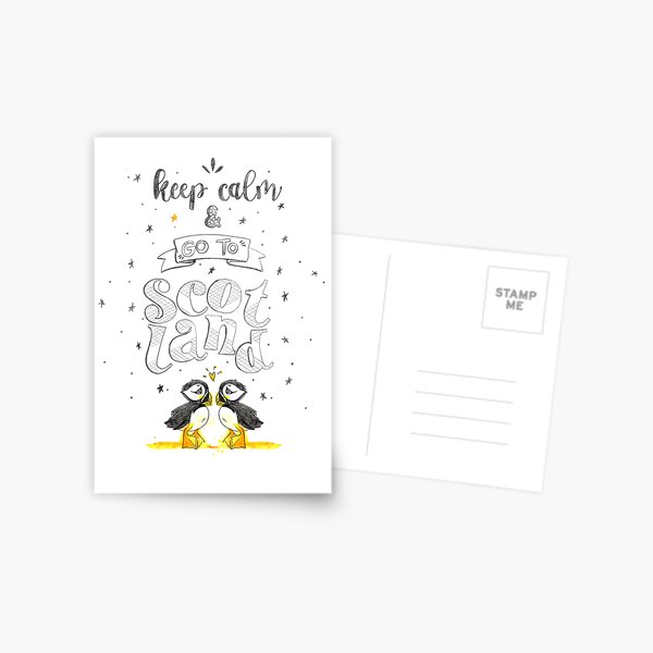 Puffin - Keep Calm and Go To Scotland! Carte postale