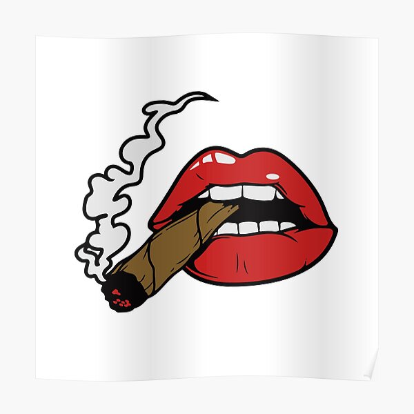 Download Smoking Lips Poster By Adobestock Redbubble