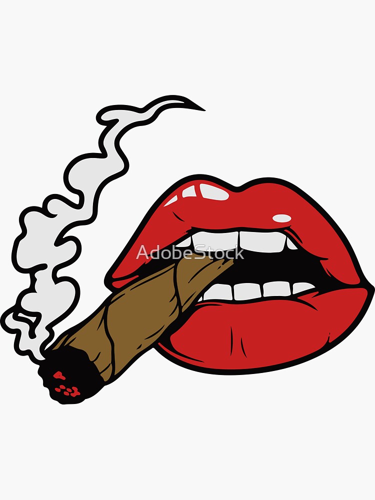 "Smoking Lips" Sticker by AdobeStock Redbubble