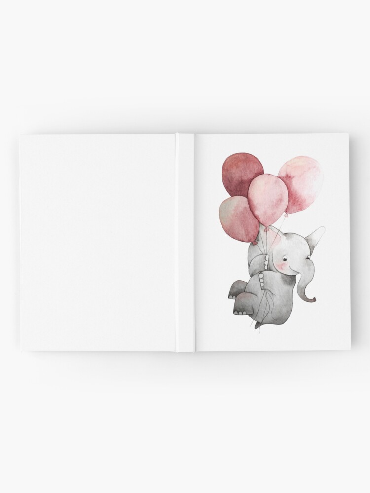 Alternate view of Baby Elephant with Balloons Hardcover Journal