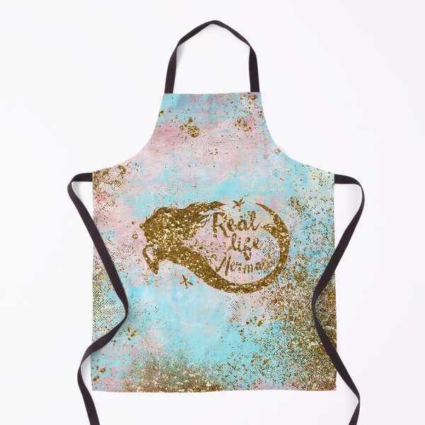 Item preview, Real Life Mermaid- Gold Glitter Typography on Teal Texture designed and sold by UtArt.
