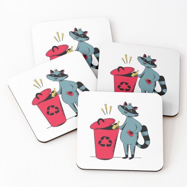 Item preview, Raccoon trash recycling designed and sold by DerSenat.