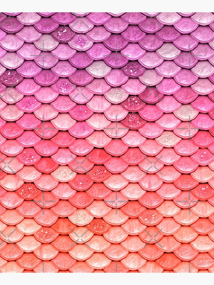 Rose Gold Blush Sparkle Faux Glitter Mermaid Scales by UtArt
