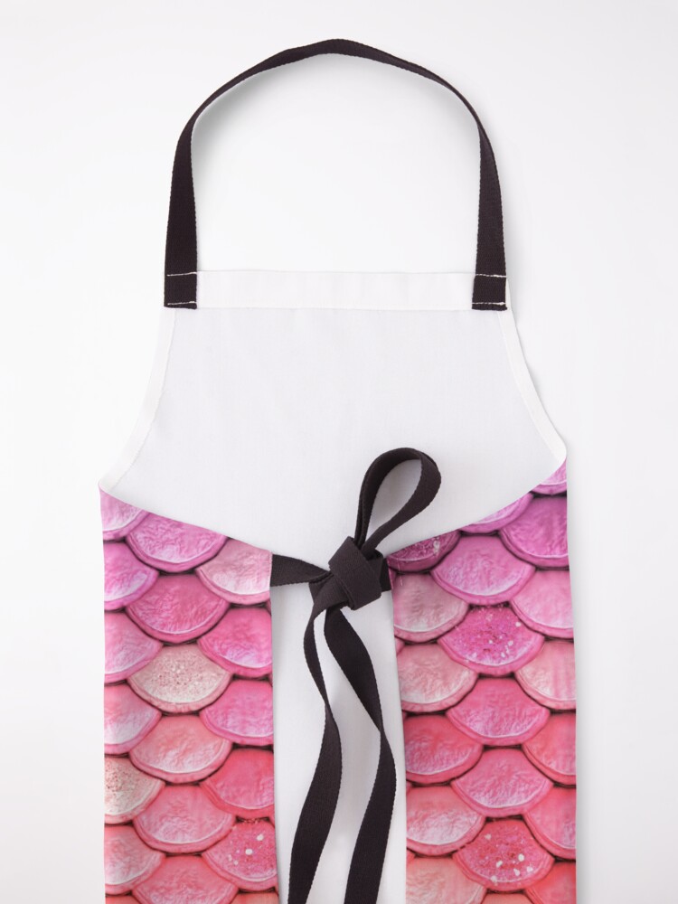 Alternate view of Rose Gold Blush Sparkle Faux Glitter Mermaid Scales Apron