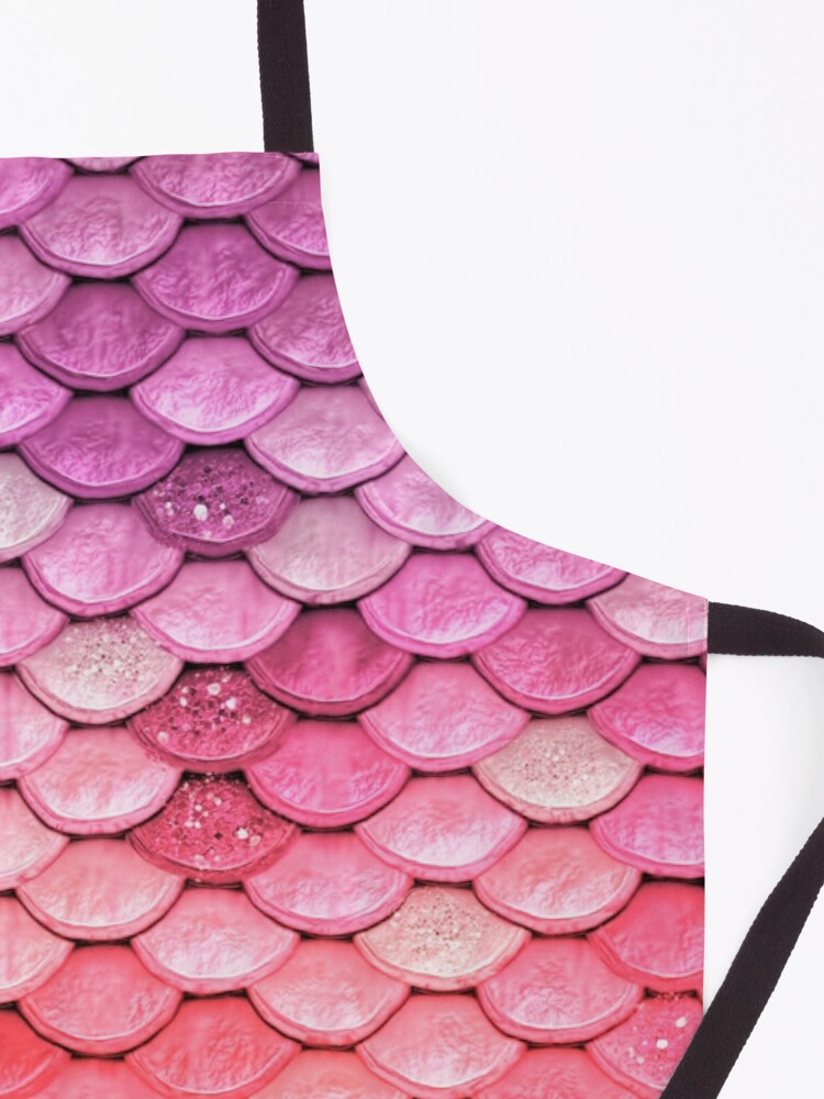 Alternate view of Rose Gold Blush Sparkle Faux Glitter Mermaid Scales Apron