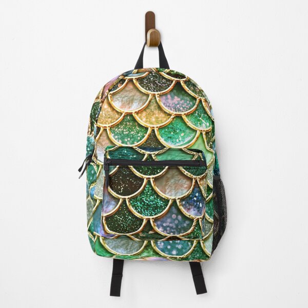 Item preview, Green and Gold Spring Metal Sparkle Faux Glitter Mermaid Scales designed and sold by UtArt.