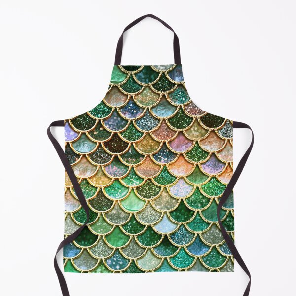 Item preview, Green and Gold Spring Metal Sparkle Faux Glitter Mermaid Scales designed and sold by UtArt.