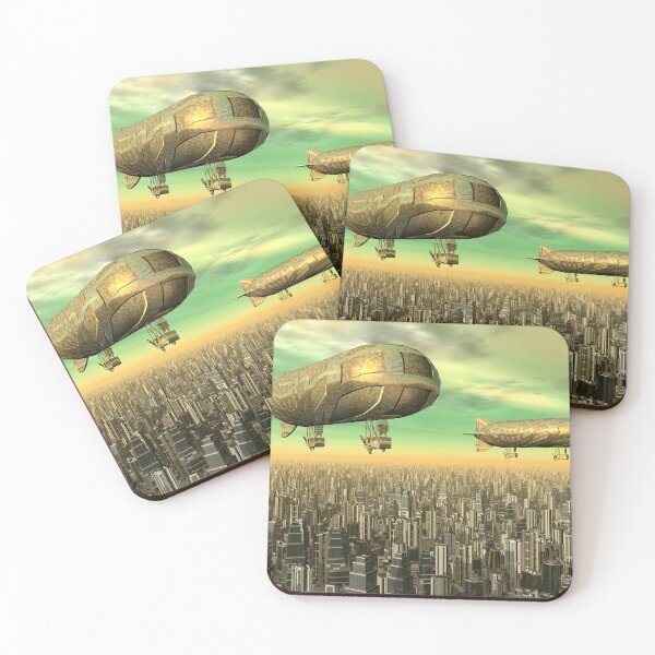 Item preview, Fantasy airships over a megacity designed and sold by MIRO3D.
