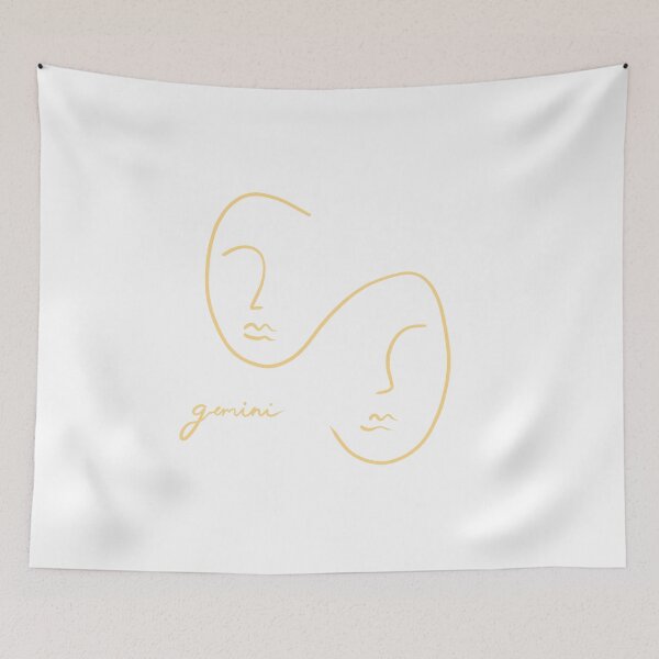 Item preview, gemini the twins yellow line art designed and sold by elizabeth web ✿.