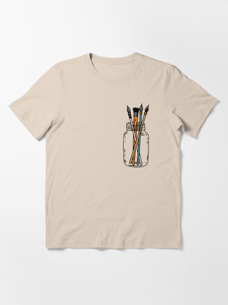 Art Teacher/Student Paint Brushes In A Clear Mason Jar | Essential T-Shirt