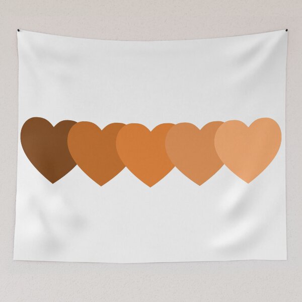 Item preview, Burnt sienna Heart straight line pattern retro monochromatic design designed and sold by anins-azuree.
