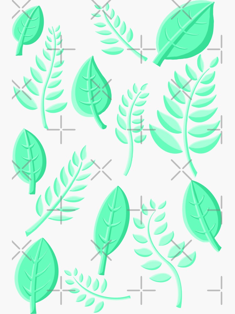 "Pastel green leaves and vines" Sticker by apisflorea Redbubble