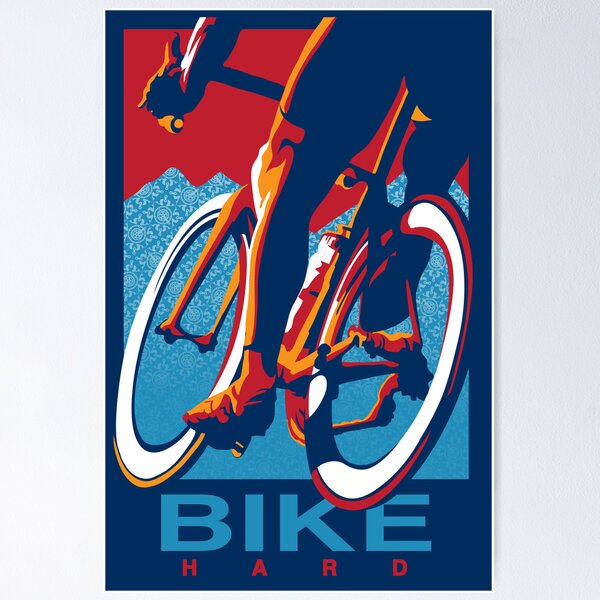 Item preview, Retro styled motivational cycling poster: Bike Hard designed and sold by SFDesignstudio.