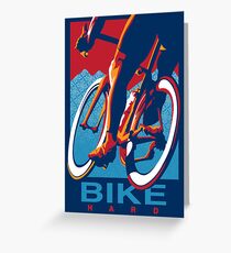 Tarjeta de felicitación Cartel de ciclismo motivacional de estilo retro: Bike Hard