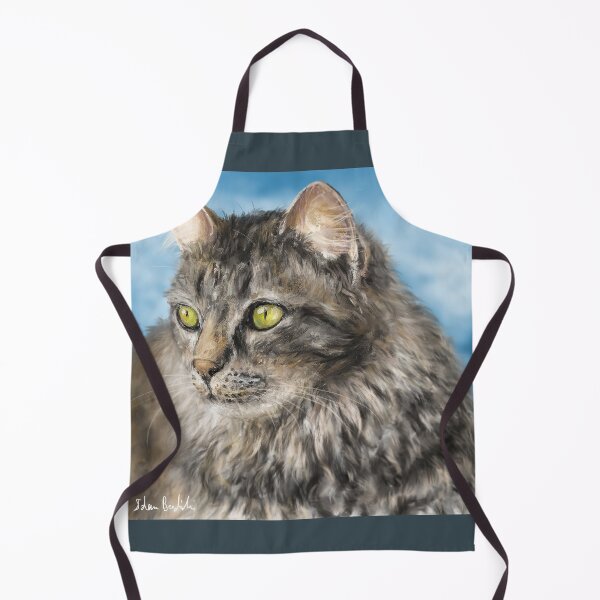 Item preview, Painting of a Gorgeous Furry Gray Cat designed and sold by ibadishi.