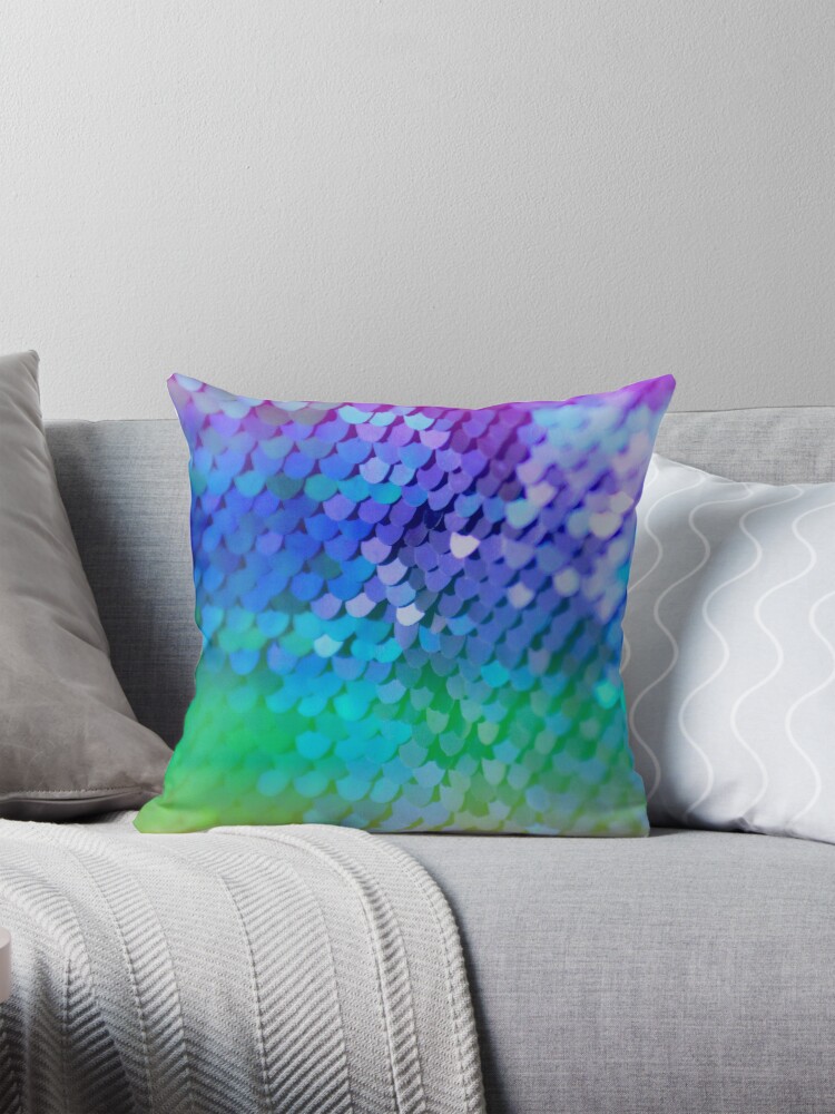 Mermaid scale pillow hotsell