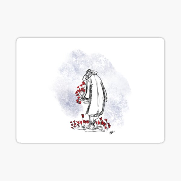 En äng av hjärtan Sticker